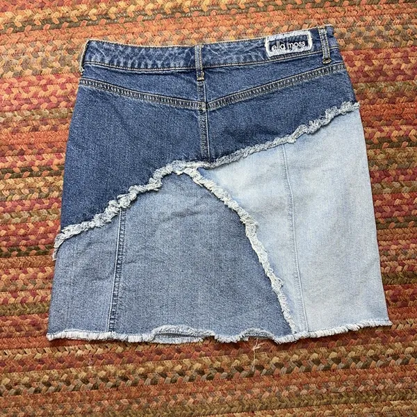 ELLA MOSS PATCHWORK DENIM HIGH RISE MINI SKIRT - Image 4