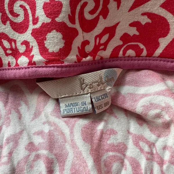 Boden Jersey Maxi‎ Skirt Size 8 Coral Pink White Paisley Colorful Draped Summer - Image 4