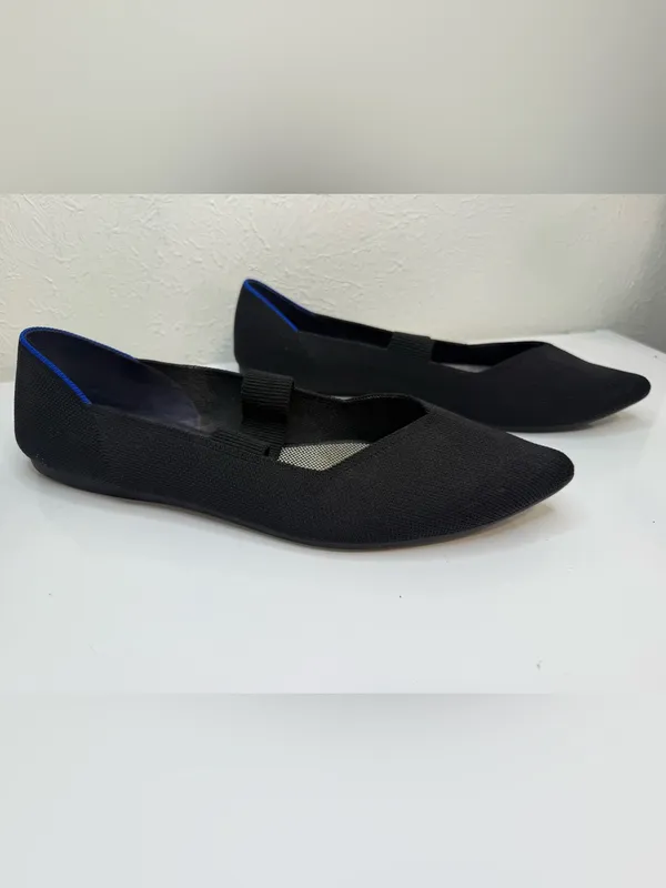 Rothy’s Black Pointed Toe Mary Jane Knit Flats Size 12 - Image 4