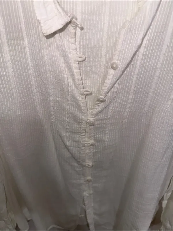 Faherty Ivory Ruffled Button-Front Blouse - Image 3