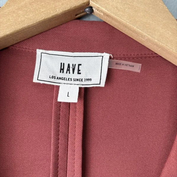 HAVE Los Angeles Blazer Jacket Size Large Muted Pink Earthy Boho Effortless Chic - Image 7