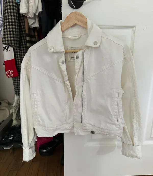 Abercrombie White Denim Jacket - Image 3