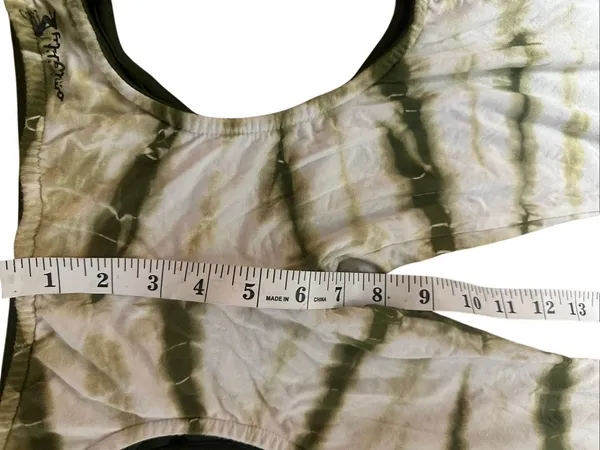 OMIGHTY Tie Dye Cutout Flare Pants & Top Set Y2K Rave Festival Green Size S - Image 4