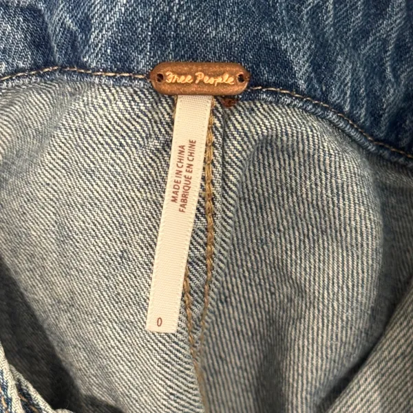 Free People We The Free Denim Overall Dress Womens 0 Blue‎ Rodeo Western Buttons - Image 5