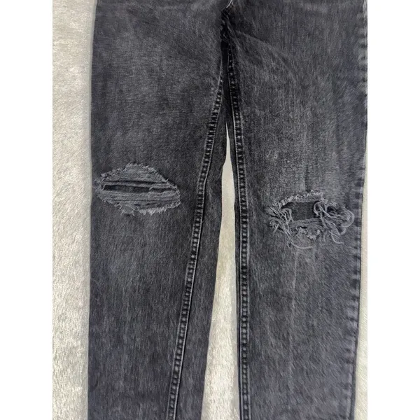 zara‎ black straight jeans distressed size 0 EUC - Image 3