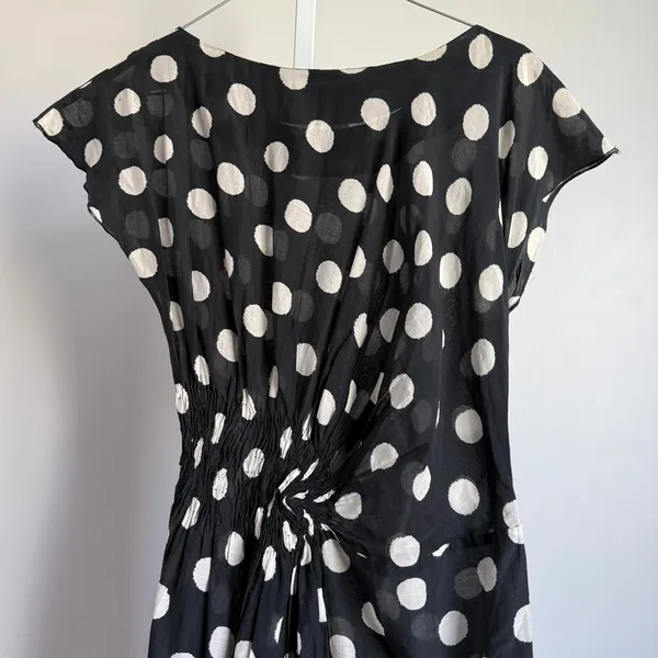 ARYN K. Black White Polka Dot Twist Front Dress‎ Size S - Image 8