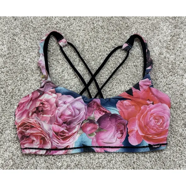 Lululemon Energy Bra Secret Garden Floral Strappy Sports Bra Yoga Pilates Size 6 - Image 3