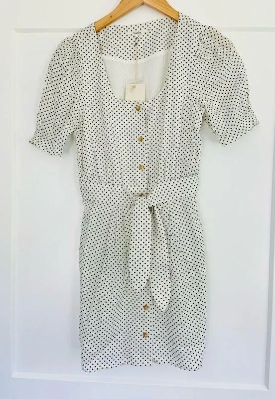 Tularosa Ellis Mini Dress White Black Polka Dot Nwt - Image 2