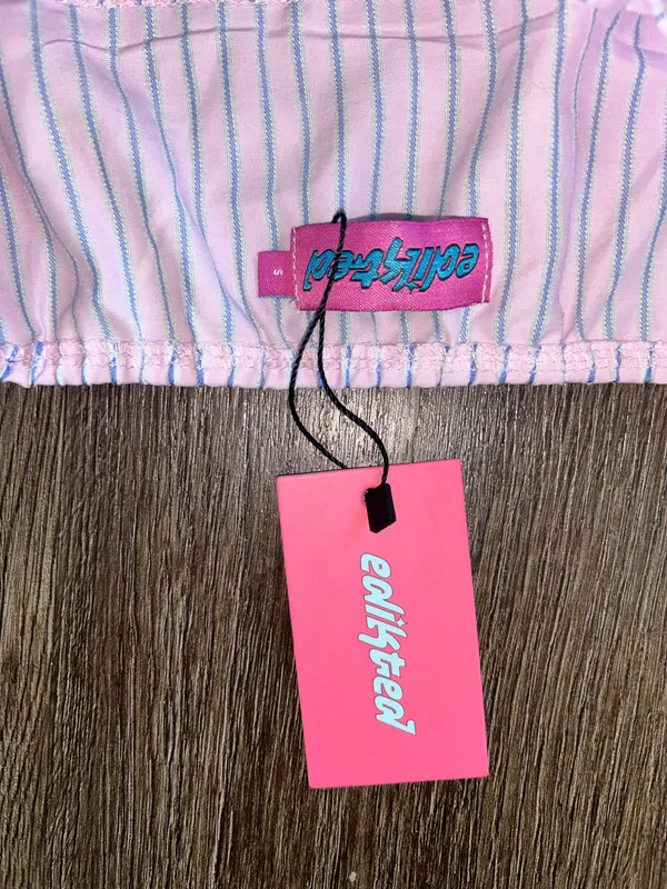 Edikted Pinstripe Tube Top - Image 2