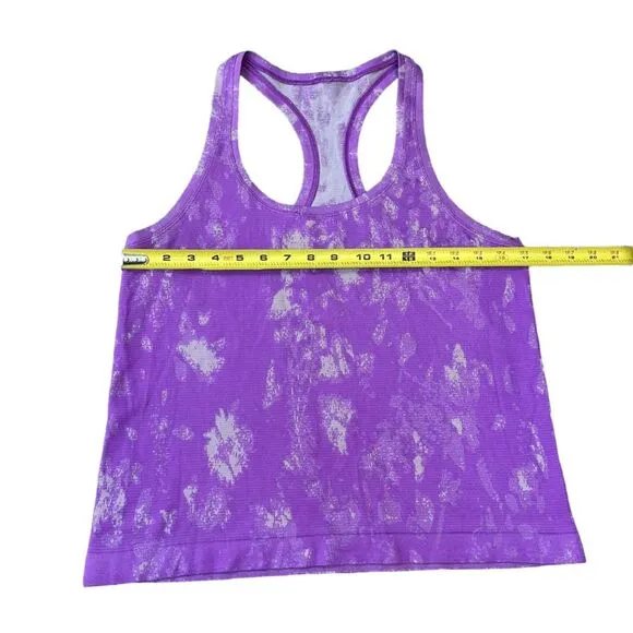 Lululemon Women's 10 Swiftly Tech Racerback Tank Top Purple Marble‎ Race Length - Image 6