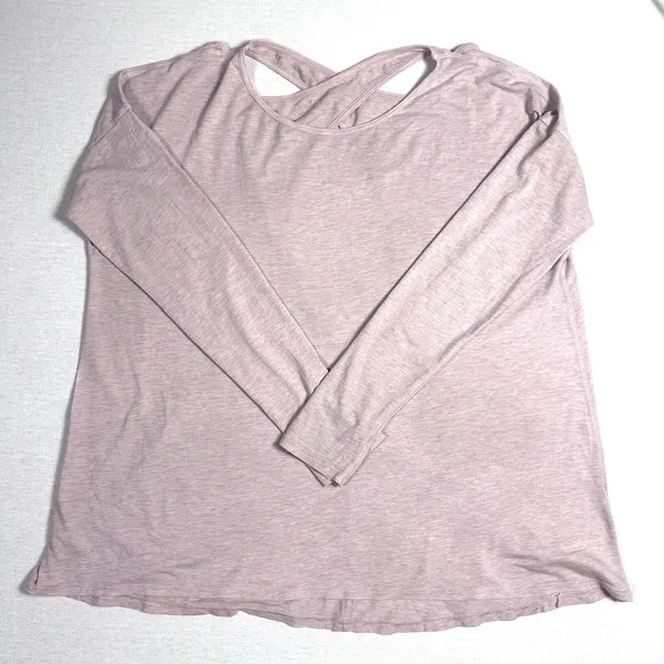 Lululemon Long Sleeve Top Womens 10 Open Back Outdoor Yoga Running Shirt Pink‎ - Image 7