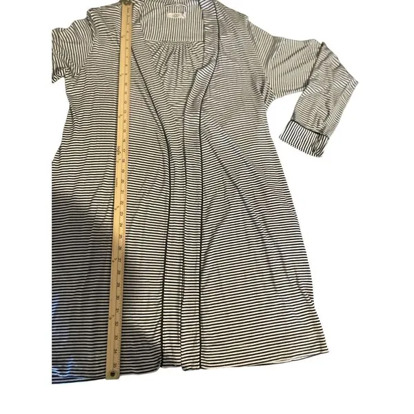 UGG Women’s Black / White Stripe Robe Kimono Size L - Image 6