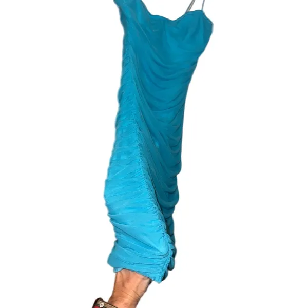 Superdown Strapless Turquoise Dress - Image 3