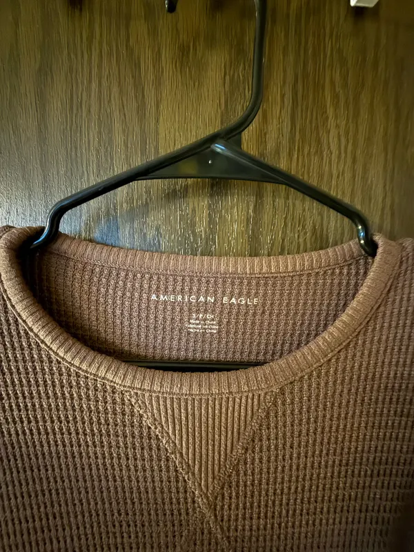 American Eagle Outfitters brown waffle top  - Image 2