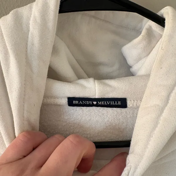 Brandy Melville Rare White Oversized Graphic Hoodie Niagara Falls Logo One Size - Image 4