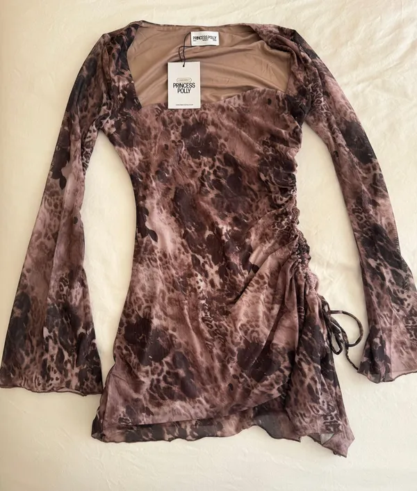 Suareza Long Sleeve Mini Dress Leopard - Image 4