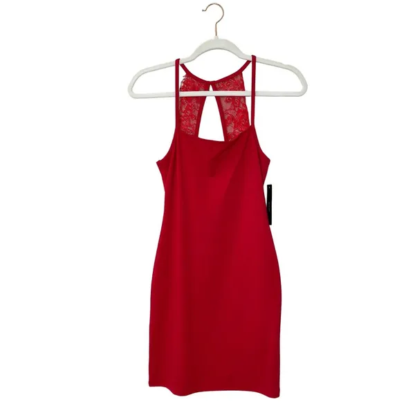 Lulus Dance on the Roof Red Lace Mini Dress Size Small Bodycon Cocktail New - Image 4