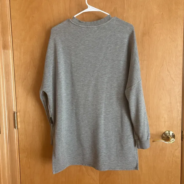 Varley‎ Bayliss Sweatshirt Womens Size S Gray Pullover Oversized Zip Pockets - Image 9