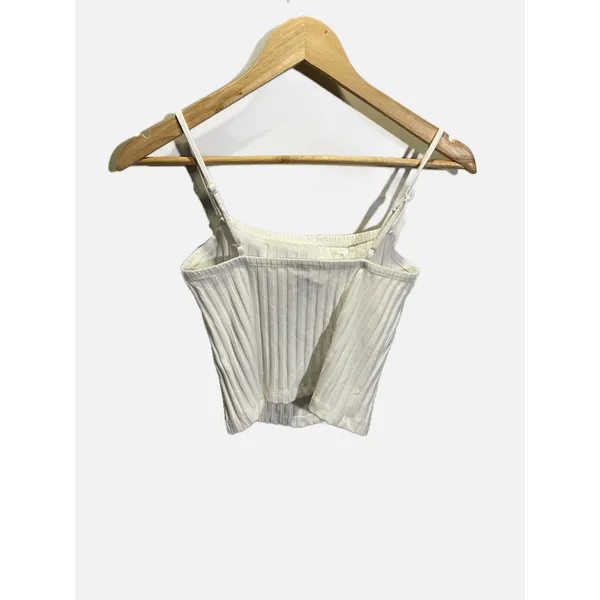 Universal Thread Cami Tank Top Womens XS White Ribbed‎ Cropped Casual Basic - Image 3