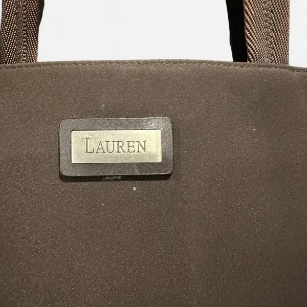 Ralph Lauren Chocolate Brown Nylon Mini Tote Shoulder Bag Classic Preppy Y2K - Image 5
