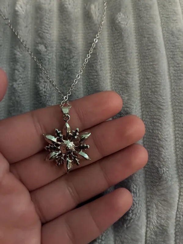 Snowflake Necklace 925 Sterling Silver Blue Snowflake Pendant Christmas Necklace for Women Holiday Birthday Gifts - Image 5