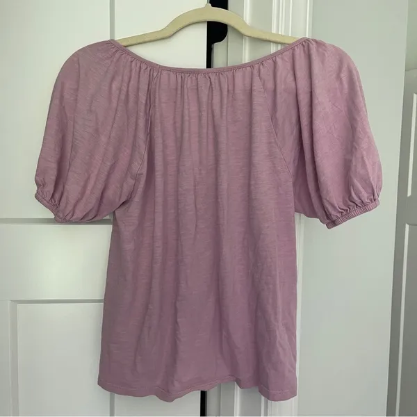 Boden‎ Purple Cotton V Neck Top Size 4 - Image 4