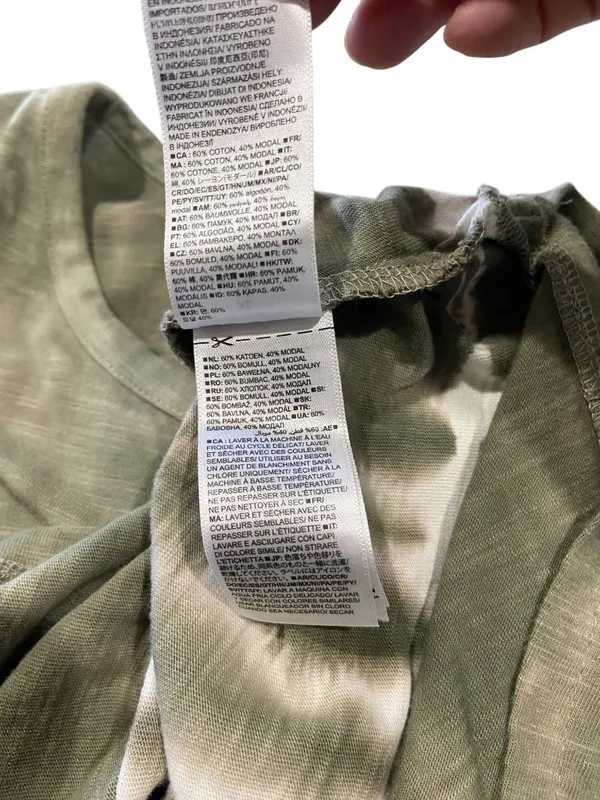 Gap Tie Dye T-Shirt Midi Dress Green Size XL Boho Casual Neutral Vacation Cute - Image 5