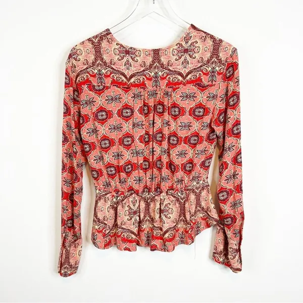 Free People Falling For You V Neck Bohemian Blouse Women's Size XS‎ Boho Chic - Image 4