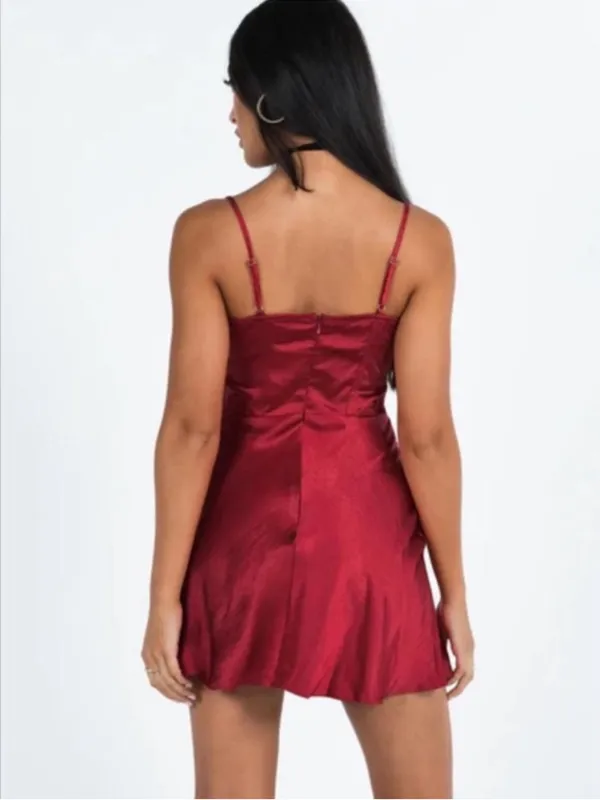 Princess Polly Tamal Mini Dress in Burgundy Size 6 New with tag - Image 5