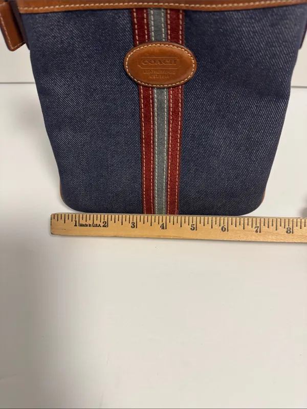 Coach Heritage Stripe Denim Vintage Crossbody Denim and Leather Trim - Image 13