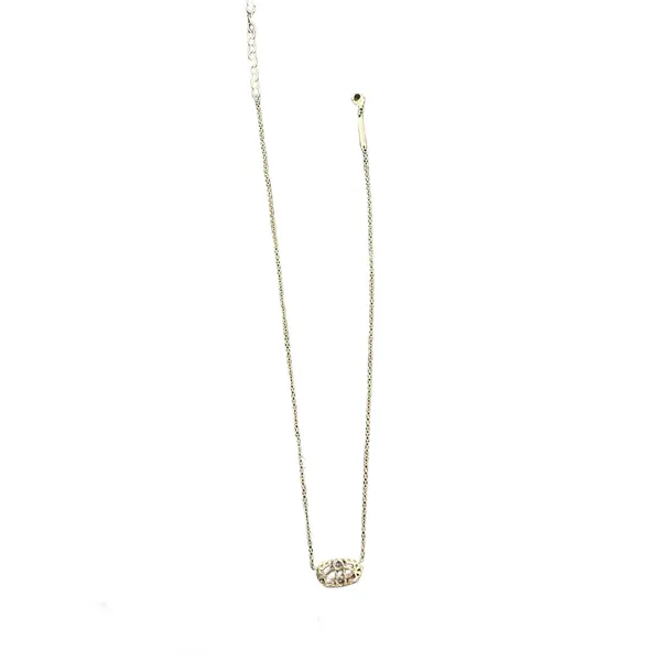 Kendra Scott Glass Stone Elisa Pendant Necklace Gold & Black - Image 4
