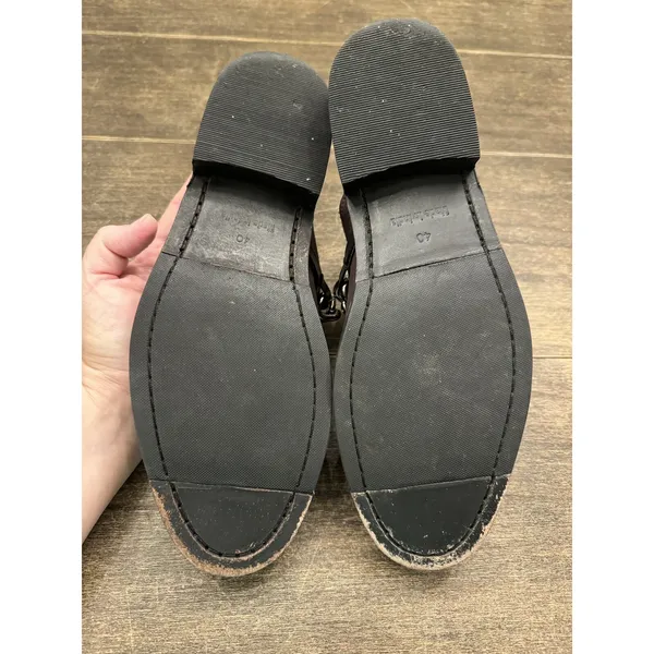 Free People Vida Mules Size 9 / EUR 40 Slip On Shoe Loafer Purple Leather Metal - Image 6