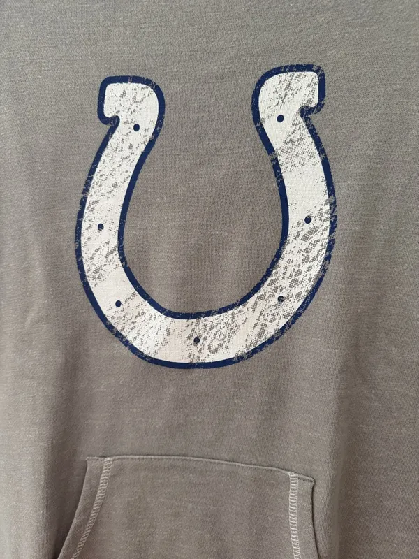 Vintage Majestic NFL Colts Grey and Blue Crewneck Sweatshirt - Image 3