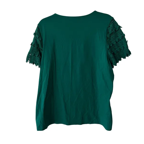 Liz Claiborne Green Lace Sleeve Tunic Top‎ Plus Size 1X - Image 8