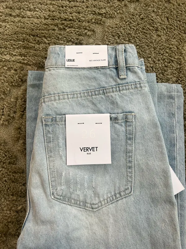 Vervet Vintage 90s Flare Jeans Leslie Blue - Image 3