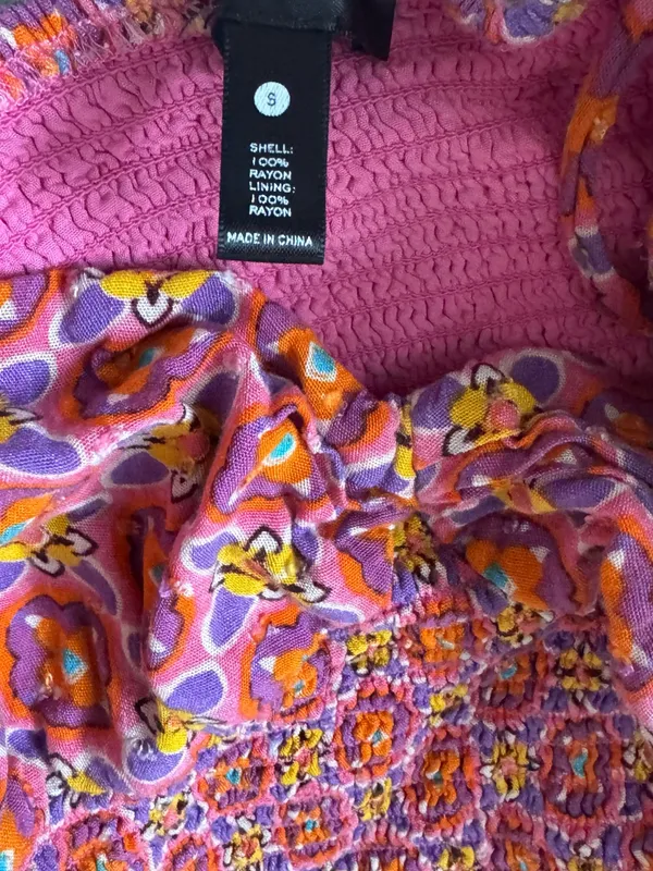 Aqua Pink Printed Bloomingdale’s Sun dress small - Image 4