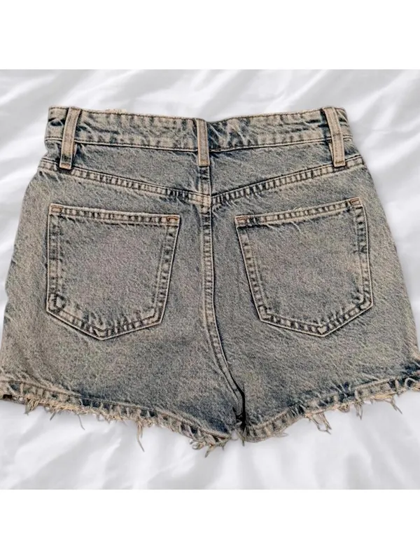 Zara Light Wash Denim Mini Skirt | XS - Image 2
