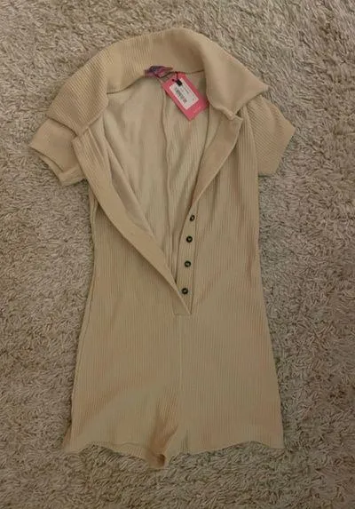Edikted Lucia Ribbed Romper - Image 2