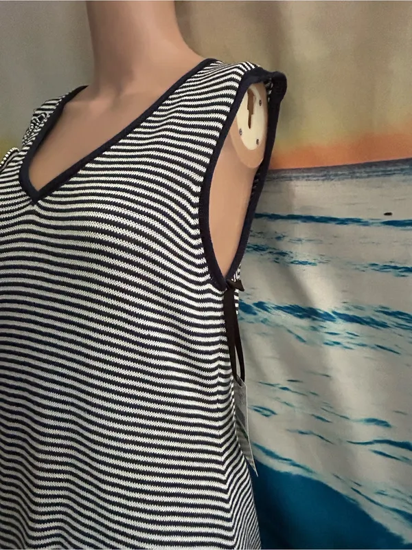 Skye’s The Limit Women’s Striped V-Neck Sleeveless Dress Petite LG NWT - Image 3