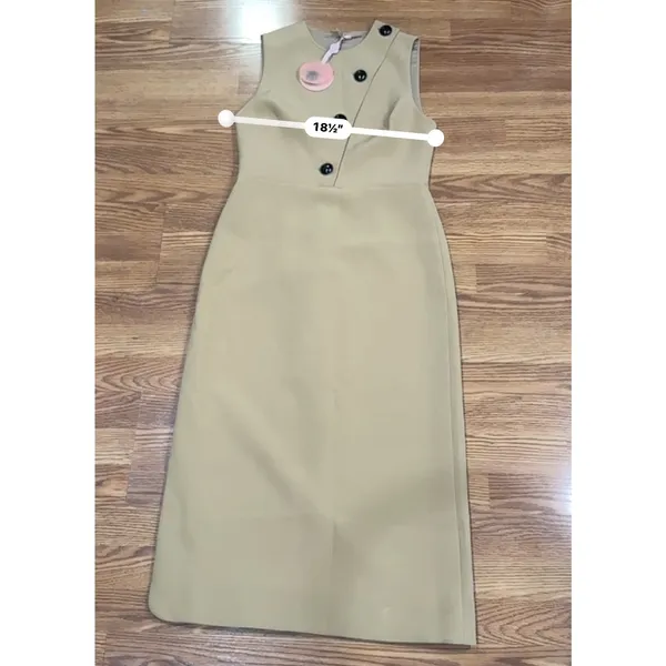 ALEXIS Lena Camel Midi Dress Women’s Large Retro Classic Neutral Chic - Image 8