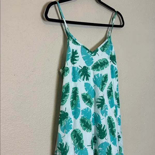 J.Crew Tropical‎ Leaf Print Sleeveless Maxi Dress Size Small - Image 3