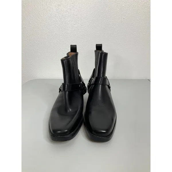 Madewell Black Leather Harness Ankle‎ Boots Square Toe Western Moto Womens 7 - Image 2