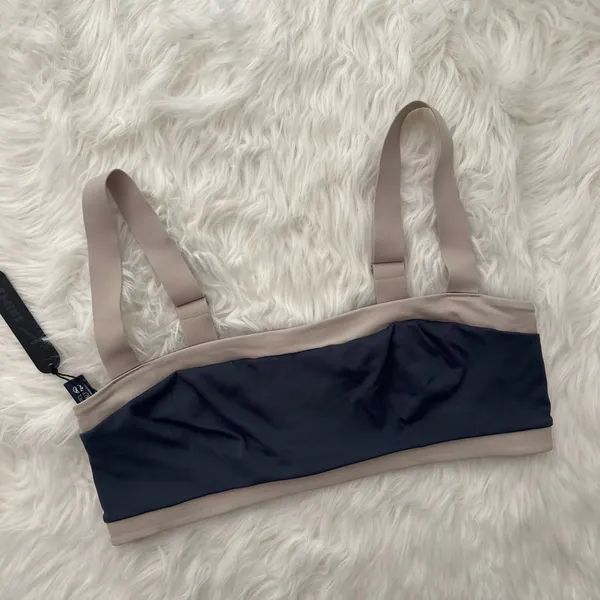 Nike Skims Matte Shine Mix Straight Neck Bra Deep Royal Stone Size Large - Image 2