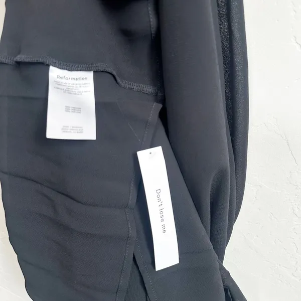 Reformation‎ | NWT Portia Scarf High Draped Neck Open Cowl Back Midi Dress Black - Image 8