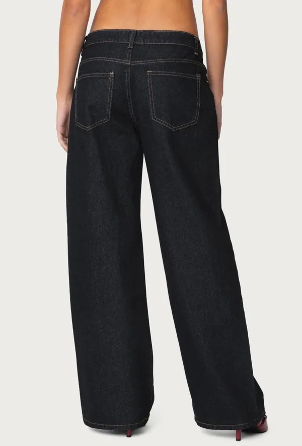 Edikted Dark Wash Jeans Low-Rise - Image 3