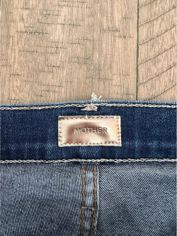 MOTHER The Hustler Ankle Fray Kick Flare Jeans in Home Movies Wash Women’s 27 - Image 11