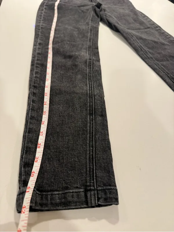 House of CB Bria Distressed High Waist Straight Leg Jeans FadedBlack Slim SizeXS - Image 9