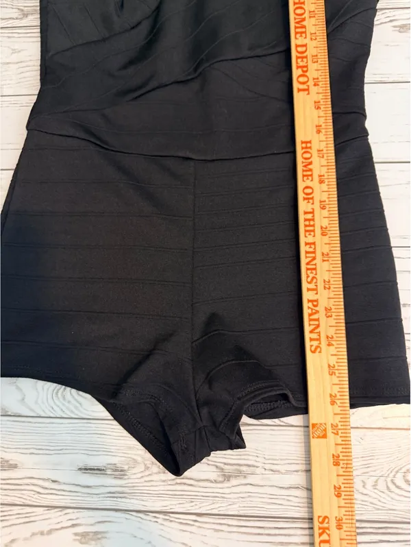 Olive Tree Women's Regular Medium Black Bandage Romper - Image 6
