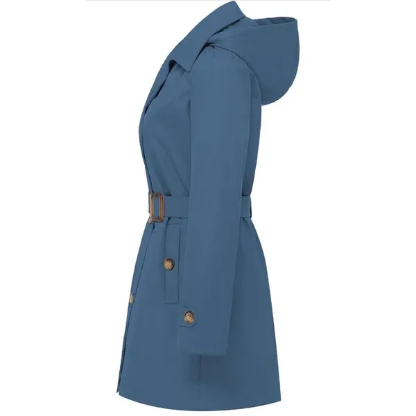 NEW Double Breasted Trench Coat Mid-Length Overcoat S NO BELT - Image 3