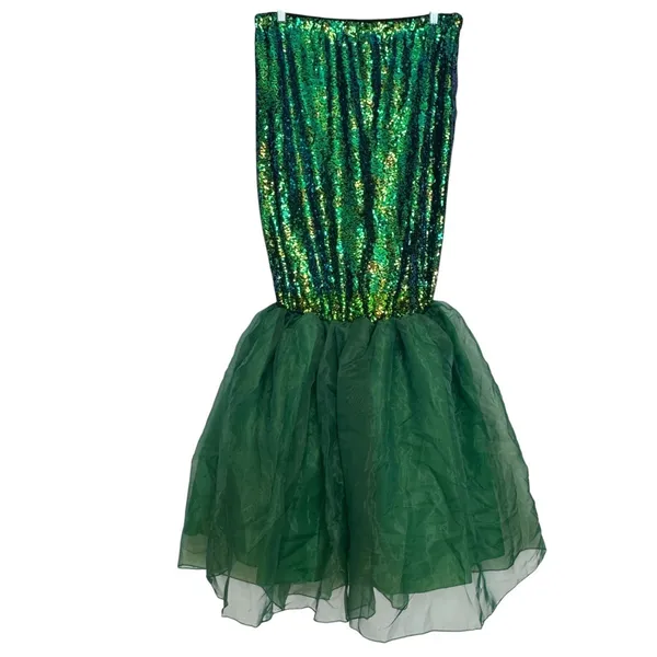 FUNNA Green Sequin Mermaid Tail Costume Maxi Skirt NWT XL - Image 2